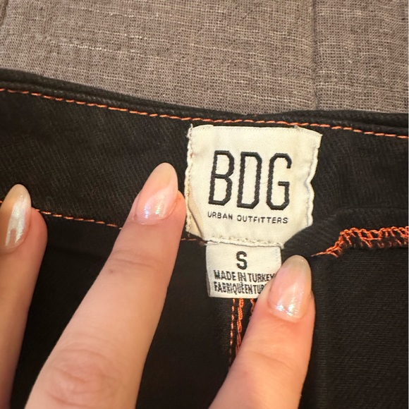 BDG Black Denim Skirt with Cross Zipper - Picture 2 of 4